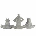 Smartgifts Cement Frogs Figurine in Assorted Yoga Positions Assortment of Three, Gray SM3252578